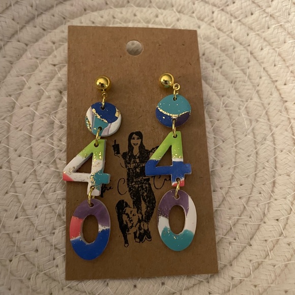 Handmade Polymer Clay 40 Colorful Birthday Celebration Earrings NWT - Picture 1 of 1